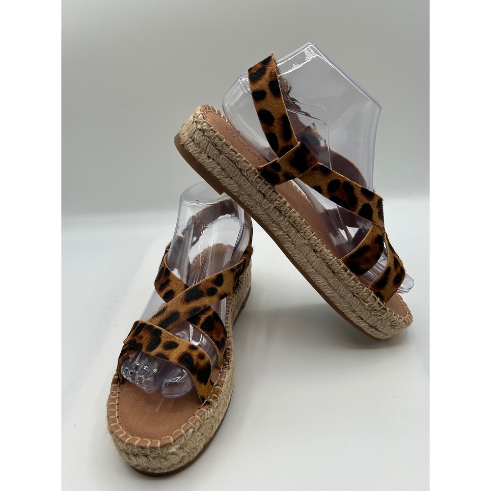 Madewell Aleh Asymmetric Espadrille Sandals Women's 8, Multi Leopard, NEW W/ DEF